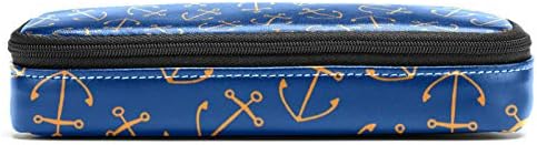 Zlatno sidro na plavoj pozadini 84x55in kožna pernica olovka torba sa dvostrukim patentnim zatvaračem torba