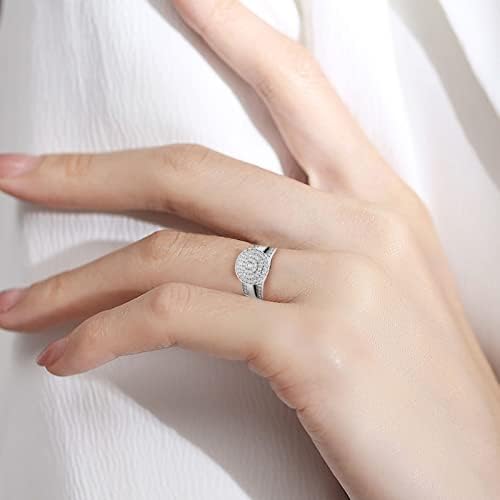 Ženski prstenovi modni klasični vjenčani prsten cirkonijski angažman prstenovi umetnuti simulirani dijamantni prstenovi nakit pokloni Slaganje prstenova