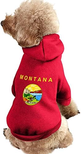 Montana State Flag Pet Costumes odijelo sa šeširom Slatkim duksevima za pse Dukseri za štene i mačke