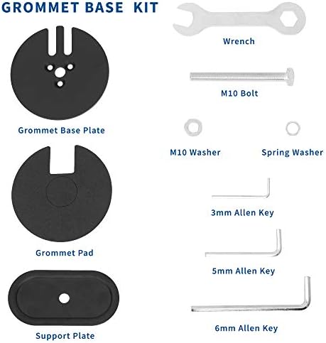 VIVO Black Heavy Duty Grommet Kit za stalke za montiranje monitora, čvrsti 4-inčni Grommet nosač sa hardverom, PT-SD-GT01D