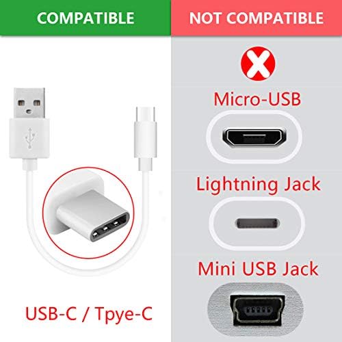 GEIKRIA TIP-C SPORTPONI KRATKI KABEL, kompatibilan sa ANC300TW, Sony WI-1000xm2 XB400 C200, B & W PI3, PI4 punjač, ​​USB do USB-C zamjenske kabele za punjenje napajanja