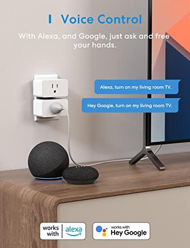 Meross Wi-Fi Smart Plug Mini, 15 Amp & pouzdana Wi-Fi veza, 4 pakovanja & Sengled Alexa sijalica,