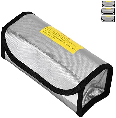 Asixxsix Lipo sigurna torba, 3kom 195x80x70mm Vatrootporna Lipo torba za baterije pogodna za nošenje izdržljive sigurnosne torbe za čuvanje otporne na visoke Temperature eksplozivna torba za kućnu radionicu