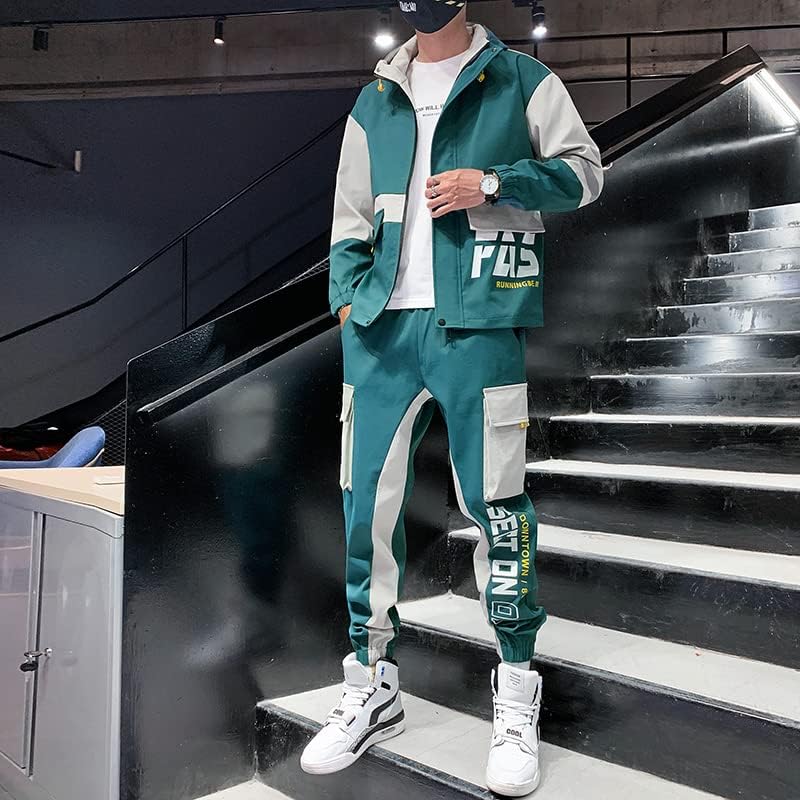 Muška korejska ulična odjeća setovi sportske staze za muškarce patchwork hip hop jakne duksevi jakne odijele