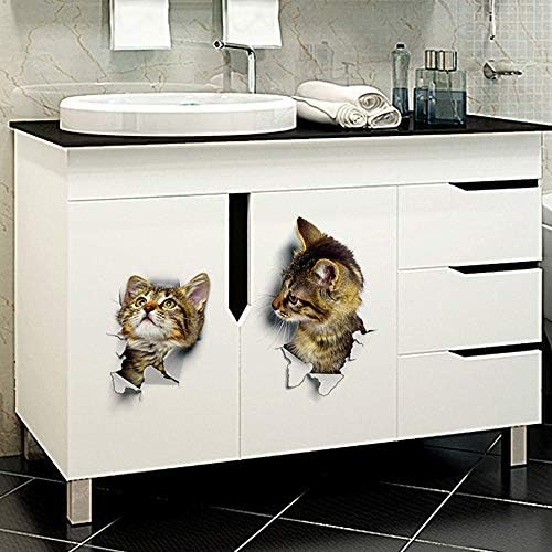 WMdecal 12kom uklonjive 3d crtane životinjske mačke vinilne zidne naljepnice lako se Gule i lijepe slatke