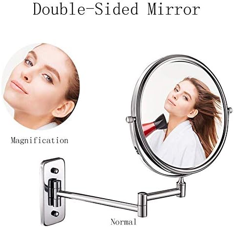 Ogledalo za šminkanje za kupatilo, dvostrano proširivo, okretno okretanje za 360 stepeni sa pogledom bez