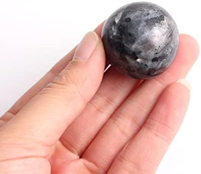 Ertiujg husong306 1pc 30mm Natural Silver Flash Labradorite White Light Crystal Ball sfer štand Globe ukras zacjeljivanje