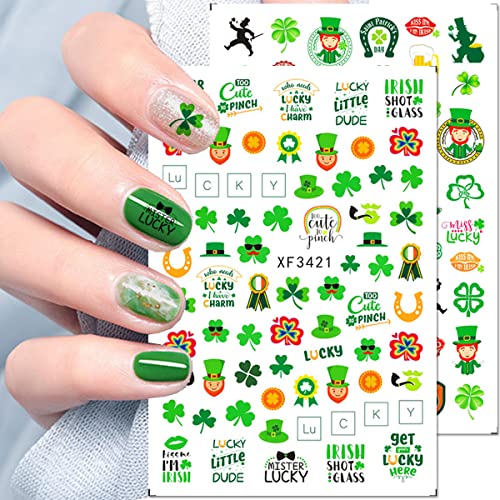 Naljepnice za umjetnost noktiju Svetog Patrika Green Shamrock potrepštine za nokte 3D samoljepljive folije