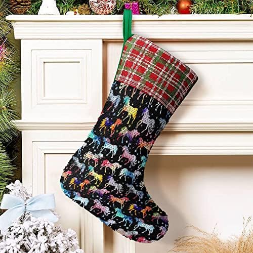 Rainbow Galaxy Unicorns Sequin Božićna čarapa sjajni zid viseći ukras ukras za Xmas Tree Holiday Party