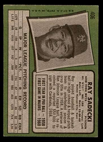 1971 TOPPS 406 Ray Sadecki New York Mets Ex + Mets