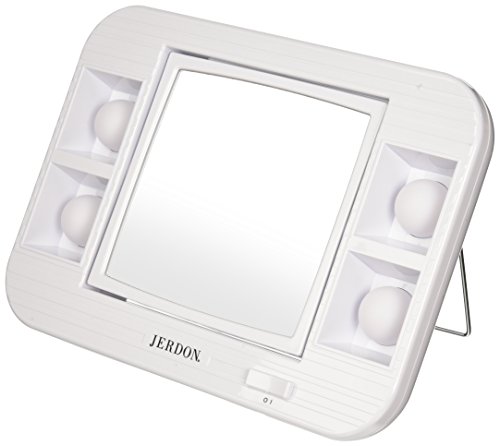 Jerdon J1015 LED Osvijetljeno ogledalo za šminkanje sa 5x uvećanjem, Bijela završna obrada