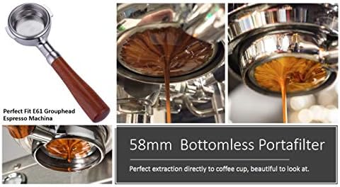 Joytata 58mm Portafilter Bez Dna odgovara E61 Grouphead Espresso mašini od nerđajućeg čelika goli Portafilter