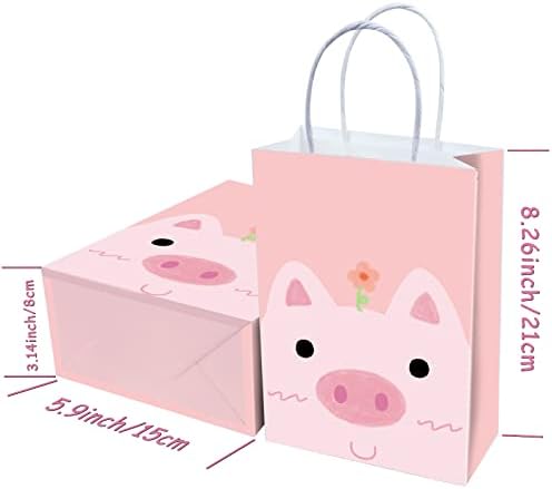 16 komada Pink Pig goodie torbe za Pink Pig potrepštine za rođendanske zabave, Pink Pig poklon grickalice