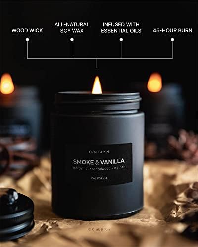 Mirisne sveće za muškarce / dim i vanilija sveće za muškarce | sojine sveće, dugotrajne sveće, Kućni dekor