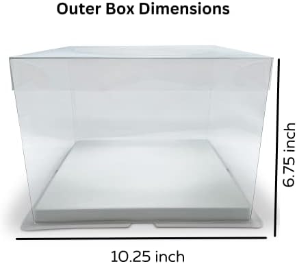 Prozirna kutija za torte pogodna za torte do 9 inča, 10,25 X 10,25 X 6,75 prozirna kutija za torte