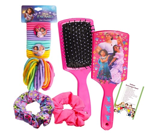 Encanto hair Accessories Style Set-Bundle Items: 2 Scrunchies, 36 držači za rep & amp; 1 četka