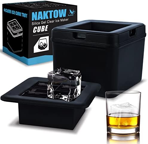 Clear Cube Ice Maker, veliki Ice Cube tacne za viski burbon koktele i pića, Filtrirajuće 4 jasno Ice Cubes