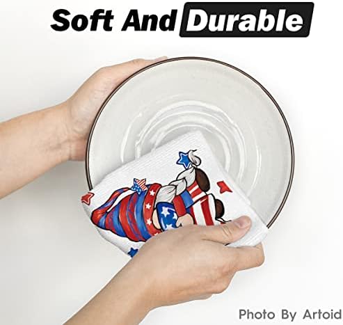 Artoid Mode američka zastava zvijezde Gnome 4. jula Kuhinjski ručnici ručnici za suđe, 18x26 inča sezonska