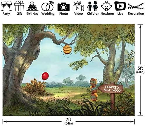 Yriujul 8x6ft tkanina Hunny Cartoon Spring Forest fotografija pozadina sto slatki med medvjed pozadina pčela