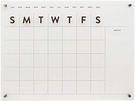 Akrilni zidni kalendar za višekratnu upotrebu, čisti akrilni mjesečni zidni kalendar, mjesec planer za dom,