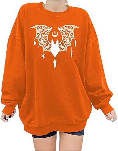 Burn narančasta džemper s dugim rukavima bundeve grafički kapuljač sa kapuljačom kapuljača Halloween Lounge