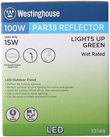 Westinghouse Lighting 3314920 100-Watt ekvivalent PAR38 poplava zelena LED sijalica na otvorenom sa