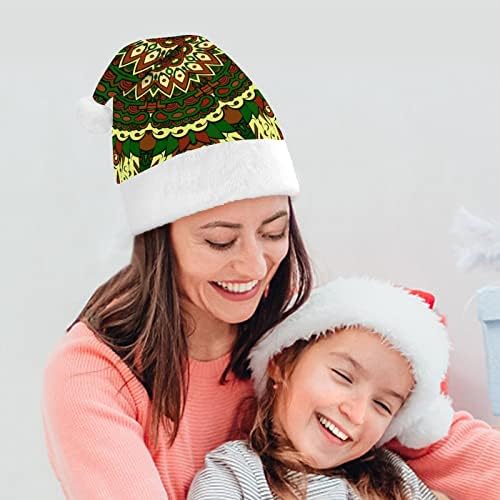 Tracery Tile Mehndi Božićni šešir Santa šešir za unisex odrasle Comfort Classic Božić kapa za