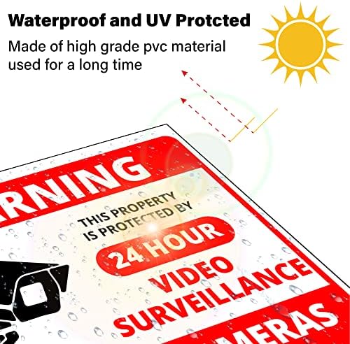 Naljepnica sa znakom kamere - 10 pakovanja 4x 4,7 24 sata naljepnica za Video nadzor, UV zaštićena
