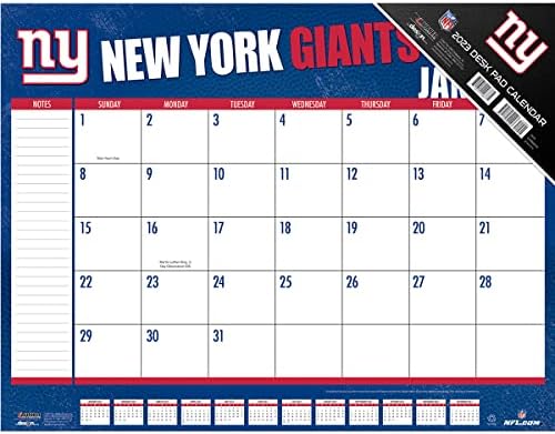 Turner Sports New York Giants 2023 22x17 Desk kalendar, Multi