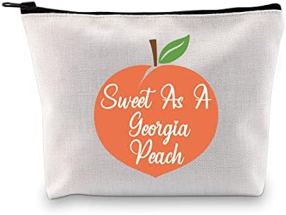 G2TUP Gruzijski poklon slatka kao G Peach torba za šminkanje Georgia State Pride kozmetička torba Peach