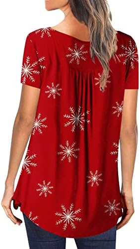 xipcokm ženske Božićne majice, 2022 Casual Dressy Tunic topovi, ljetna košulja sa kratkim rukavima,