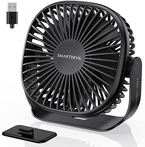 SmartDevil Mali USB ventilator, 3 brzine Prijenosni Personalni stolni stolni ventilator sa pašljivim kukom,