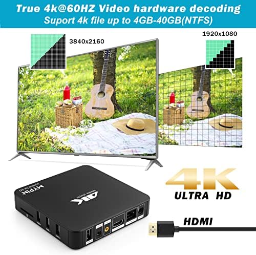4K @ 60Hz MP4 Media Player sa jednom AV kablskom podrškom 8TB HDD / 256G USB Drive / SD kartica