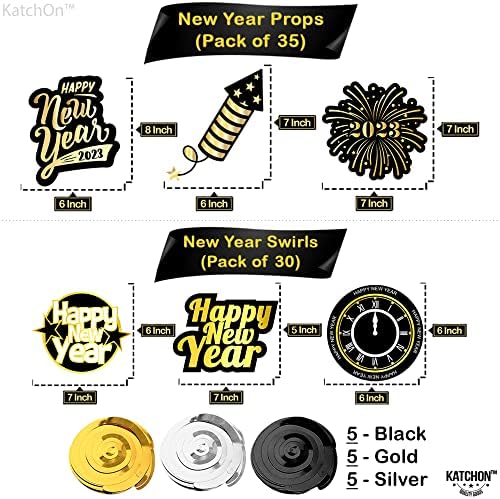 Ogroman Happy New Year dekoracije 2023 / ogroman, 40 inčni crni 2023 balon brojevi | New Years Eve