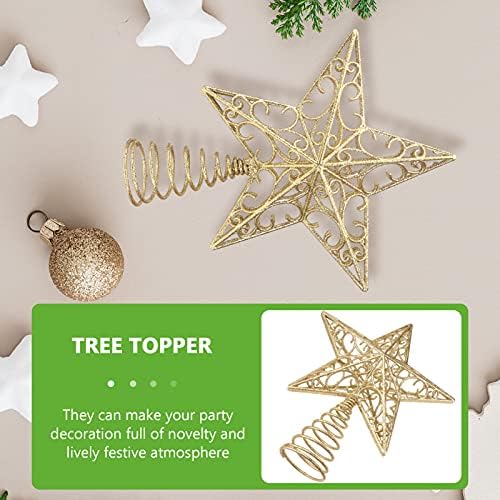 Doitool Glitter Gold Star Christmas TOPPER Xmas Holiday Tree Swepers Božićno zvezda Dekor Rustikalne stablo