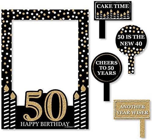 Velika tačka sreće za odrasle 50. rođendan-zlato - Rođendanska zabava Selfie Photo Booth okvir za