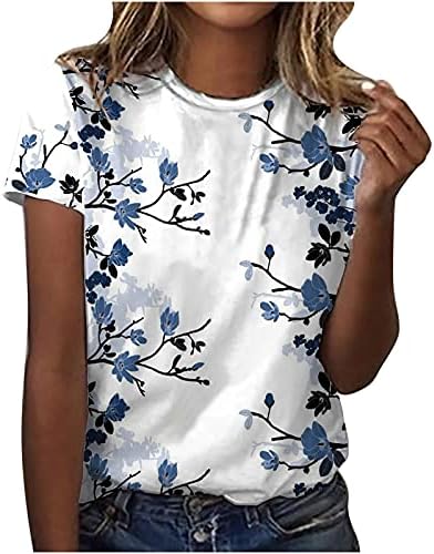 Žene Ljetne vrhove Basic Baggy kratki rukav Trendy Crew Crt Teses Košulja Dame Casual Plus size