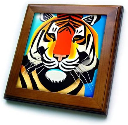 3drose Cool smiješna slatka Umjetnost Tigar Picasso stil kubizam Art mačke priroda uokvirena pločice
