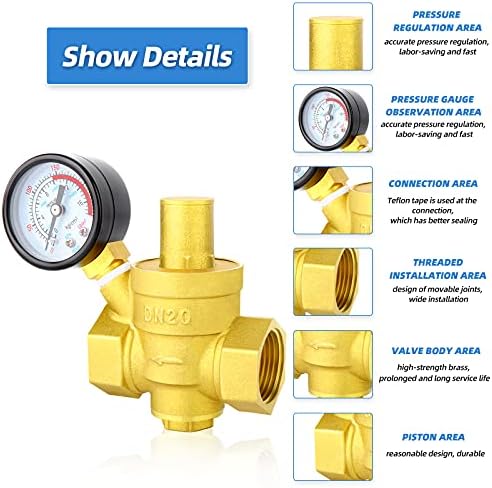 MEANLIN meri 3/4 inča mesingani ventil za regulaciju pritiska vode, ventil za regulaciju pritiska, ventil za