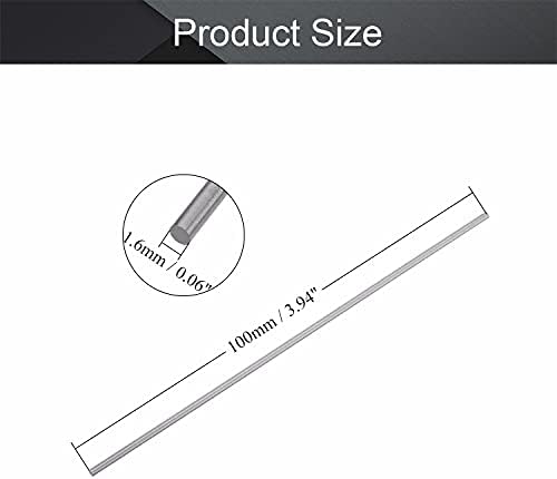Utoolmart okrugli čelični štap, 1.6 mm HSS alat za strug šipku dužine 100 mm, za mašinu za bušenje bušilica