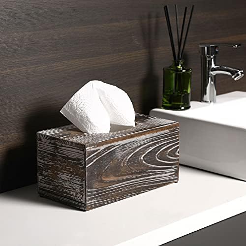 MyGift Dekorativni rustikalni nosač tkiva za drvo, kupatilo Pravokutnik tkiva