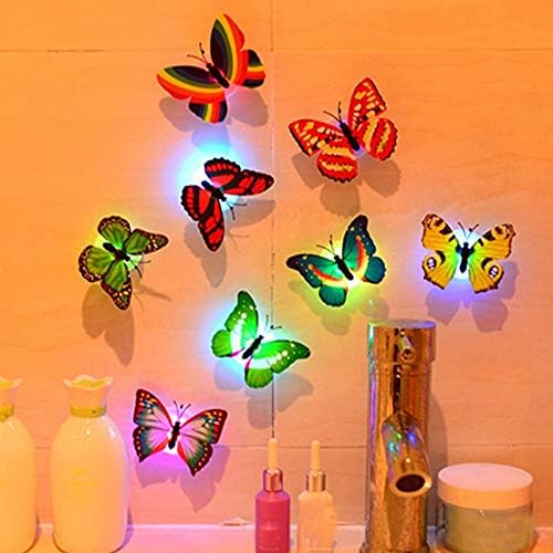 Papaba 1 PC Promjena leptira zidne naljepnice 3D svjetlosni leptiri zidna naljepnica LED noćna svjetlost