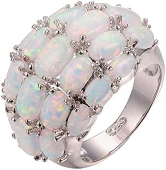 2023 NOVO HRANU Okrugli rez Opal Ženski vjenčanik Ženski nakit prsten Opal ženski prsten razgovor