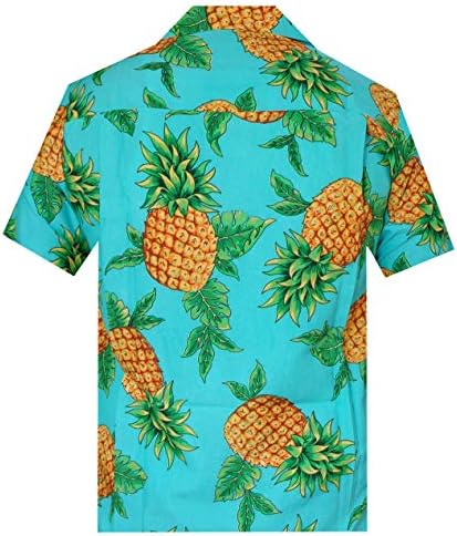 ALVISH Hawaiian Shirts for Mens ananas Aloha plaža Party Holiday Casual kratki rukav