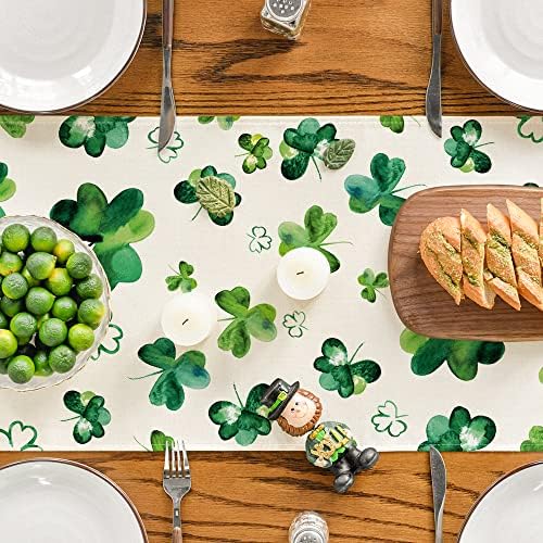 ARTOID režim Shamrock Lucky St. Patrickov trkač stol, proljeće Kuhinja Kuhinja Dekor za trpezarije za unutarnju