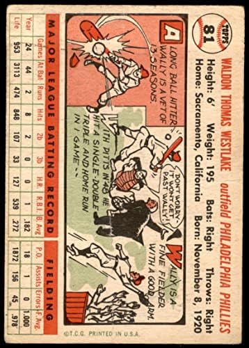 1956 TOPPS 81 Wally Westlake Philadelphia Phillies Fair Phillies