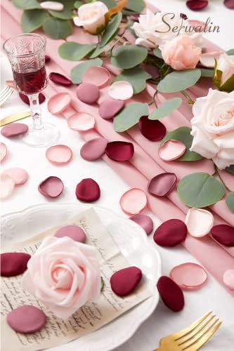 Serwalin 300pcs silk latice za veštačke cvijeće latice za vjenčane burgundije ružičaste latice lažne latice