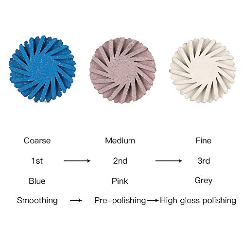 6pcs Dental gumeni polir kompozitna smola točak za poliranje Spiral Flex Polishier dijamantski sistem RA komplet