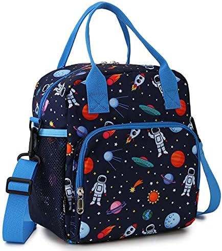 RAVUO Dječiji ruksak i set torbi za ručak, slatka astronautska Školska torba za knjige kutija za ručak za malu