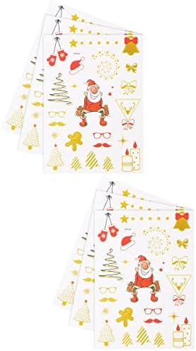 6 kom Božić Stars Bowknots Božić Tree Santa Bells zlato privremene naljepnice listovi Glitter Body